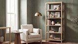 Ellis 71" Reclaimed Pine Wood 5-Shelf Open Frame Bookcase, Light Natural Cerused
