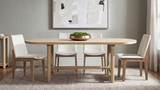 Auden Upholstered Reclaimed Pine Wood Dining Chair, Set of 2, Soft Flax Light Beige Chenille