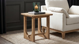 Turnkey 22" Square Reclaimed Pine Wood Side Table, Antique Natural Brown