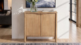 Nolan 38" 2-Door Reclaimed Pine Wood Accent Cabinet, Antique Natural Brown