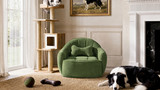 Louie 30.5" Modern Dog Sofa Bed with Bone Pillow, Medium, Moss Green