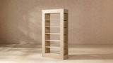 Ellis 82" Tall Reclaimed Pine Open Frame Display Bookcase, Brushed White