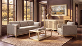 Knox 84" Modern Farmhouse Sofa, Stone Taupe Chenille 