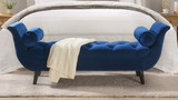 Alma Tufted Entryway Bench, Navy Blue 2