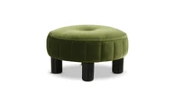 Riley 16" Round Footstool Ottoman, Olive Green 1