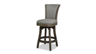 Henry 26” Armless Swivel Counter Height Bar Stool, Dark Heathered Grey Linen 1