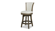 Henry 26” Armless Swivel Counter Height Bar Stool, Natural White Linen 1