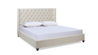 Manhattan Shelter King Platform Bed Frame, Light Beige 1