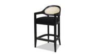 Americana Mid-Century Modern 26" Cane Back Counter Stool, Jet Black 1