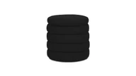 Fuji 19" Oversized Round Storage Ottoman, Ebony Black Bouclé 1