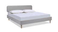 Diego Low Upholstered Platform Bed, Queen, Light Grey 1