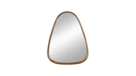 Naveen 37.5" Natural Pine Wood Oblong Oval Modern Wall Mirror 1