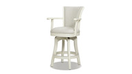 Williams 27” Swivel Counter Height Bar Stool with White Oak Wood Frame, White Pepper 1