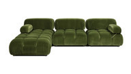 Marcel 109.5" Bubble Modular Modern 4-Piece Reversible Sectional Sofa, Olive Green 1