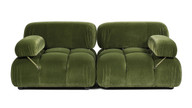 Marcel 72.5" Bubble Modular Modern 2-Piece Loveseat Sofa, Olive Green 1