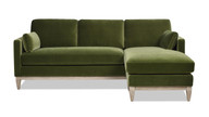 Knox 89" Modern Farmhouse Reversible Chaise Sectional Sofa, Olive Green 4