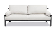 Zara 73.5" Dowel Frame Bolster Patio Deep Seating Sofa, Wheat Beige 1