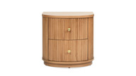 Valentine 24" 2-Drawer Storage Side Table, Natural Brown 1