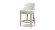 Newport 26.5" Coastal Curved Back Upholstered Counter Stool, Two-Tone Neutral Gray 1