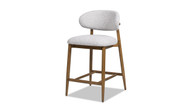 Locke 26.5" Modern Upholstered Counter Stool with Wood Frame, Salt & Pepper Bouclé 1