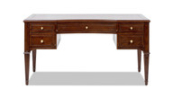 Dauphin Gold Accent 5-Drawer Wood Executive Desk, Walnut Brown 1