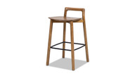 Sven 26.5" Modern Minimalist Low Back Wood Counter Stool, Dark Brown Walnut 1
