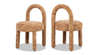 Penny Round Arched Fully Upholstered Dining Side Chair, Set of 2, Golden Rust Orange 1