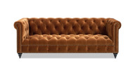 Alto 88" Tufted Chesterfield Sofa, Burnt Orange 1