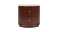 Valentine 24" 2-Drawer Storage Side Table, Dark Walnut 1