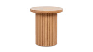 Kenzie 19.5" Fluted Pillar Round Accent Side Table, Light Natural Brown 1