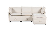 Sadie 95" Reversible Chaise Modular Sectional Sofa-in-a-Box with Storage, Sandstone Light Beige 1