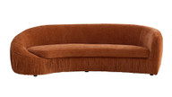 Atticus 92.13" Modern Curved Sofa, Orange