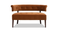 Jared Tufted Bench Settee, Burnt Orange