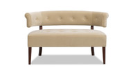 Jared Roll Arm Tufted Bench Settee, Fawn Brown Performance Velvet
