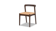 Capri Woven Seat Oak Wood Dining Chair, Dark Brown