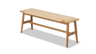 Rivelle 31.5" Hand-Woven Rattan & Solid Oak Bench