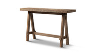 Hawthorne 60" Solid Reclaimed Elm Trestle Console Table, Heritage Medium-Dark Brown