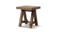 Hawthorne 18” Square Reclaimed Elm Trestle Side Table, Heritage Medium-Dark Brown