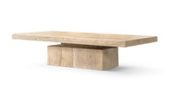 Calder 60" Solid Reclaimed Elm Block Plinth Coffee Table, Heritage Light Natural Brown