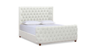 Brooklyn Queen Tufted Panel Bed Headboard and Footboard Set, Antique White 1