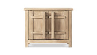 Rowan 48" Solid Reclaimed Pine 2-Door Crossbar Accent Storage Cabinet, Heritage Light Natural Brown