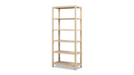 Ellis 71" Reclaimed Pine Wood 5-Shelf Open Frame Bookcase, Light Natural Cerused