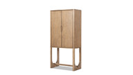 Nolan 73" Reclaimed Pine Wood Bar Cabinet with Wine Storage, Antique Natural Brown