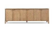 Nolan 108" Extra Long 6-Door Cabinet Reclaimed Pine Wood Sideboard, Antique Natural Brown
