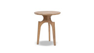 Carmel 22" Round Reclaimed Pine Wood Side Table, Antique Natural Brown