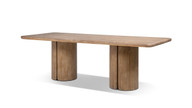 Sonoma 95" Reclaimed Pine Wood Split-Pillar Dining Table 8-Seater, Rustic Greige Brown