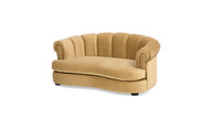 Halle 35.5" Rolled-Arm Dog Bed with Channel-Tufted Back, Medium, Gold