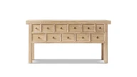 Bellamy 70" Solid Reclaimed Elm 11-Drawer Console Table, Heritage Light Natural Brown