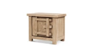 Rowan 28.5" Solid Reclaimed Pine Right Side Table with Door, Natural Brown