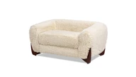 Alpine 36.5" Faux Fur Dog Sofa Bed, Medium, Cream Beige